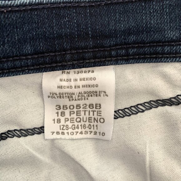 Lee Classic Fit Straight Leg Jeans At The Waist Dark Wash Blue Petite Size 18P - Picture 4 of 7